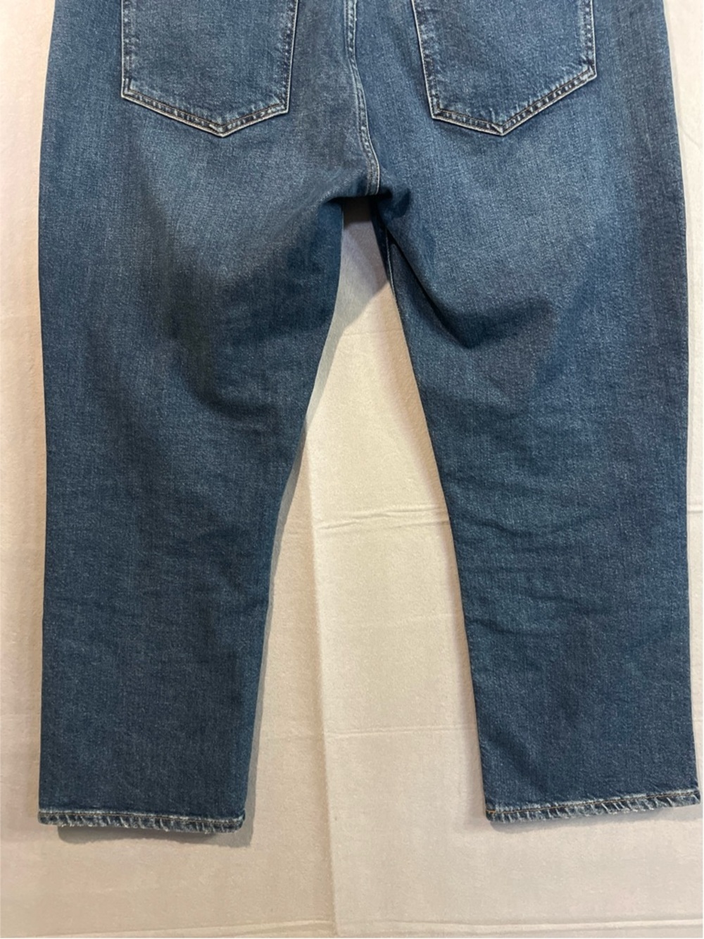 Agolde Riley Crop Jeans Women’s 33 Blue High Rise Straight Leg A056-1858 - Picture 7 of 13